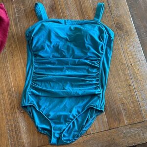INC International Concepts Teal One-Piece Swimsuit